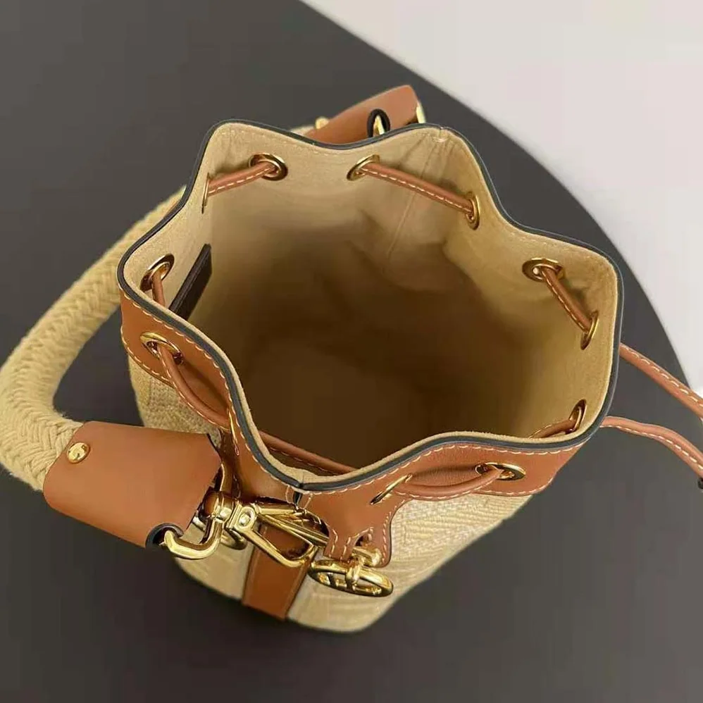 Fendi Mon Tresor Natural Straw Mini for Women in bag with FF Embroidery Fendi Mon Tresor Natural Straw Mini for Women in bag with FF Embroidery