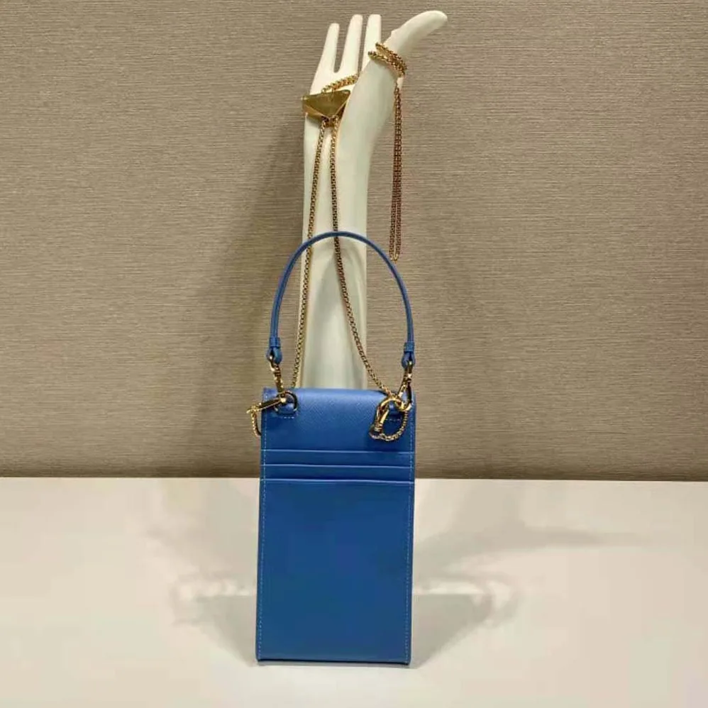 Prada Saffiano Leather Mini-Bag for Women in Blue