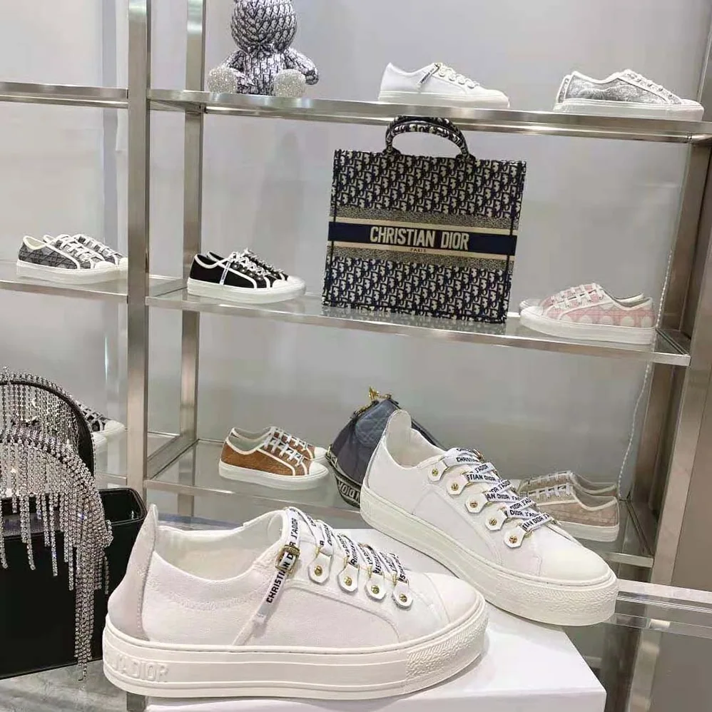 Dior Walk N Dior Sneaker White Canvas and Suede Calfskin for Women Dior Walk N Dior Sneaker White Canvas and Suede Calfskin for Women