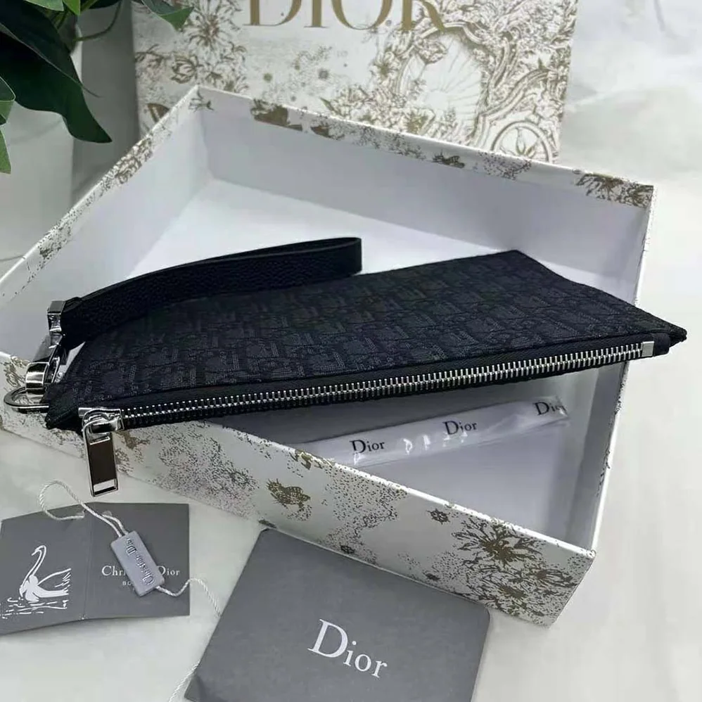 Dior A5 Pouch Black Dior Oblique Jacquard for Men