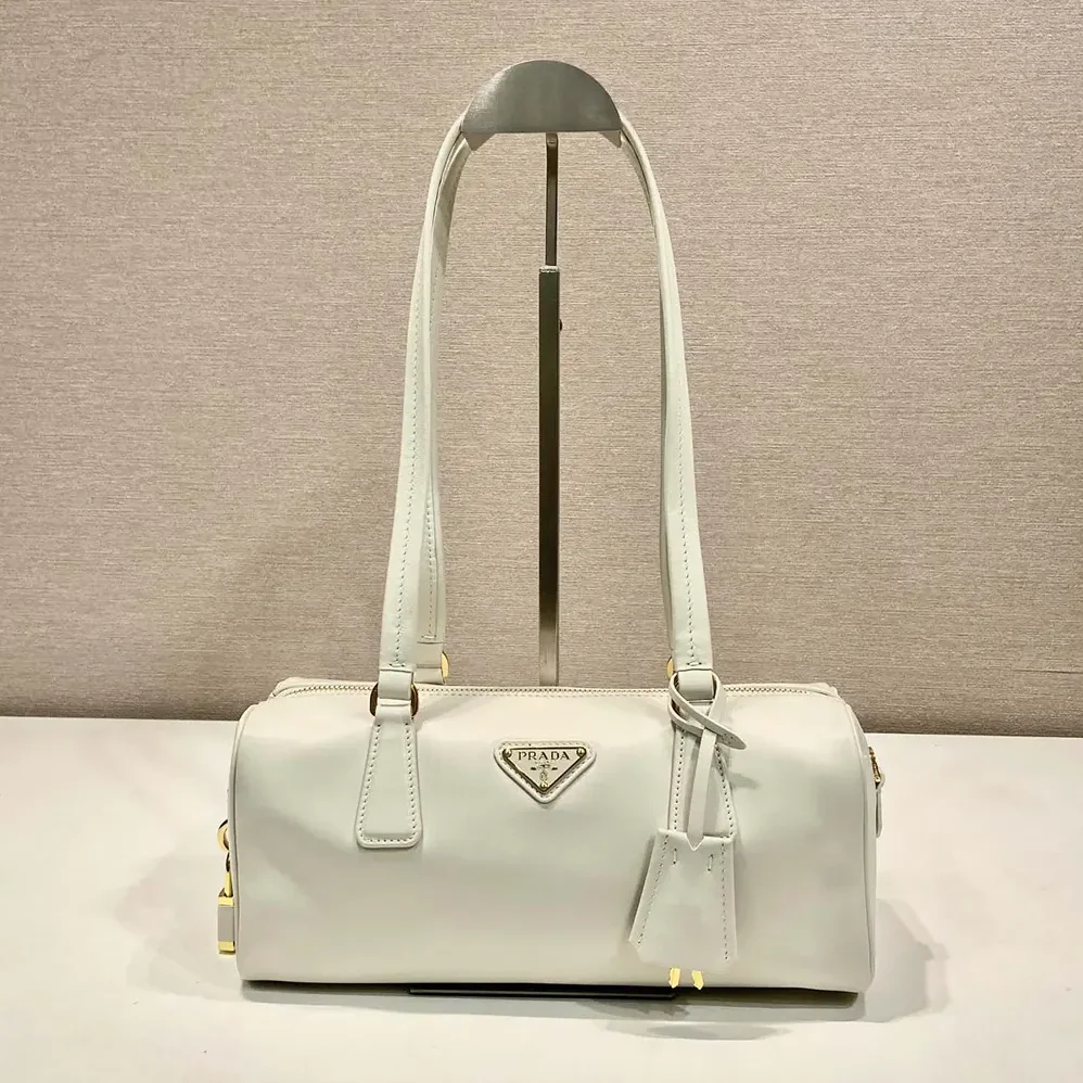 Prada Medium Leather Top-handle Bag with Padlock for Women in White Prada Medium Leather Top-handle Bag with Padlock for Women in White