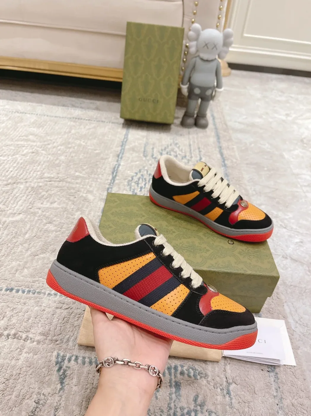 Gucci Lovelight Screener Sneaker Black GG Shoes
