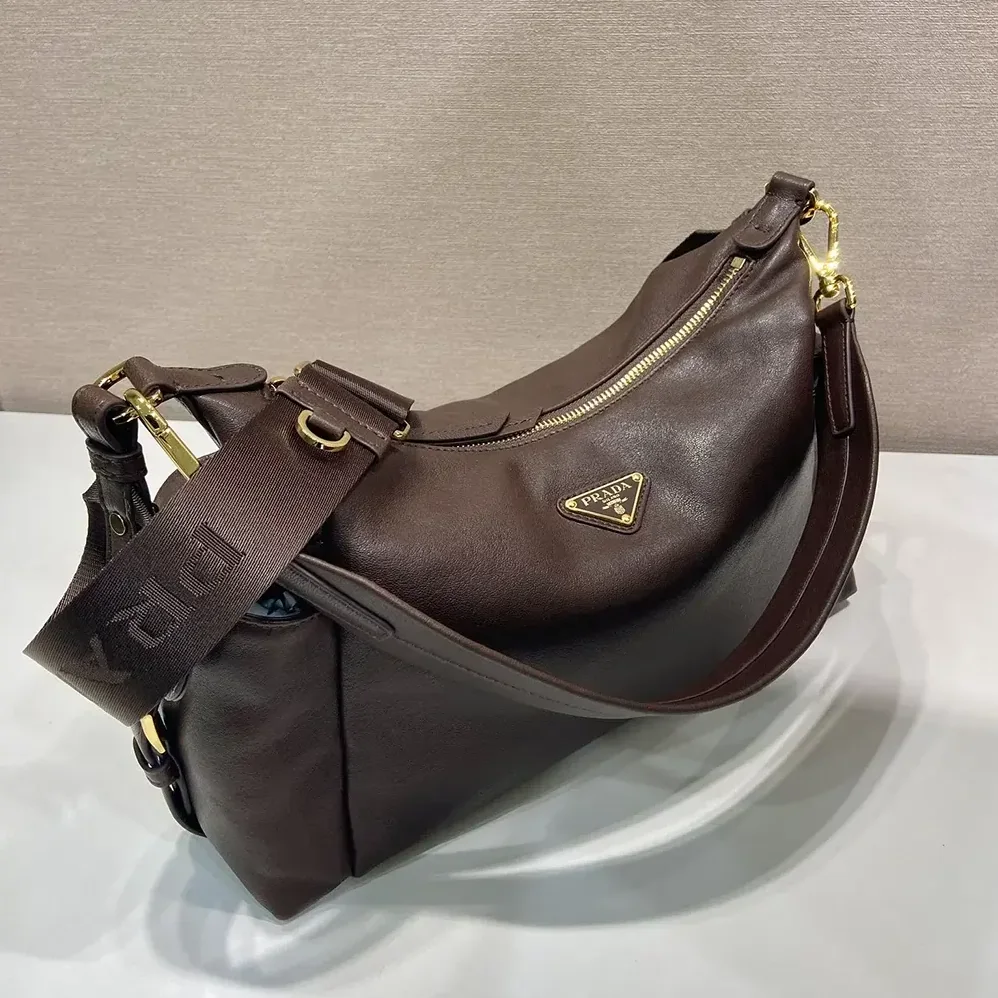 Prada Explore Large Nappa Leather Bag for Women in Dark Brown