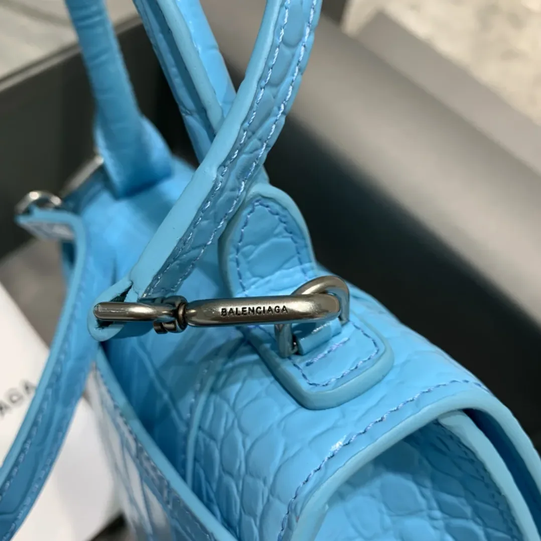 Balenciaga Hourglass Small Handbag In Blue Balenciaga Hourglass Small Handbag In Blue