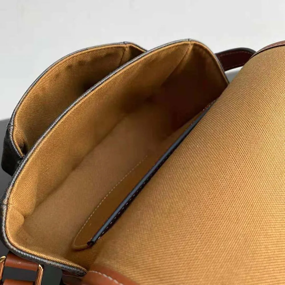 Celine Medium Folco Bag in Triomphe Canvas and Calfskin for Women
