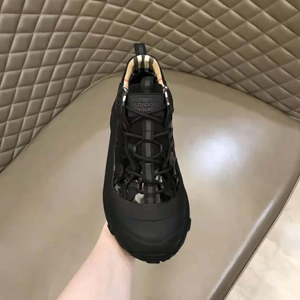 Burberry Nylon and Patent Leather Arthur Sneakers for Women