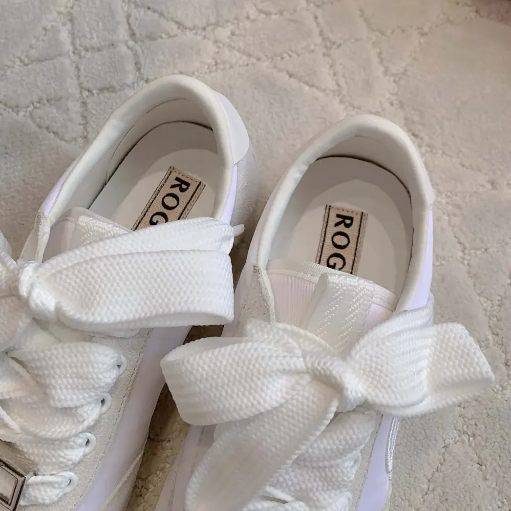 Roger Vivier Viv Low Sneakers in Suede for Women in White Roger Vivier Viv Low Sneakers in Suede for Women in White