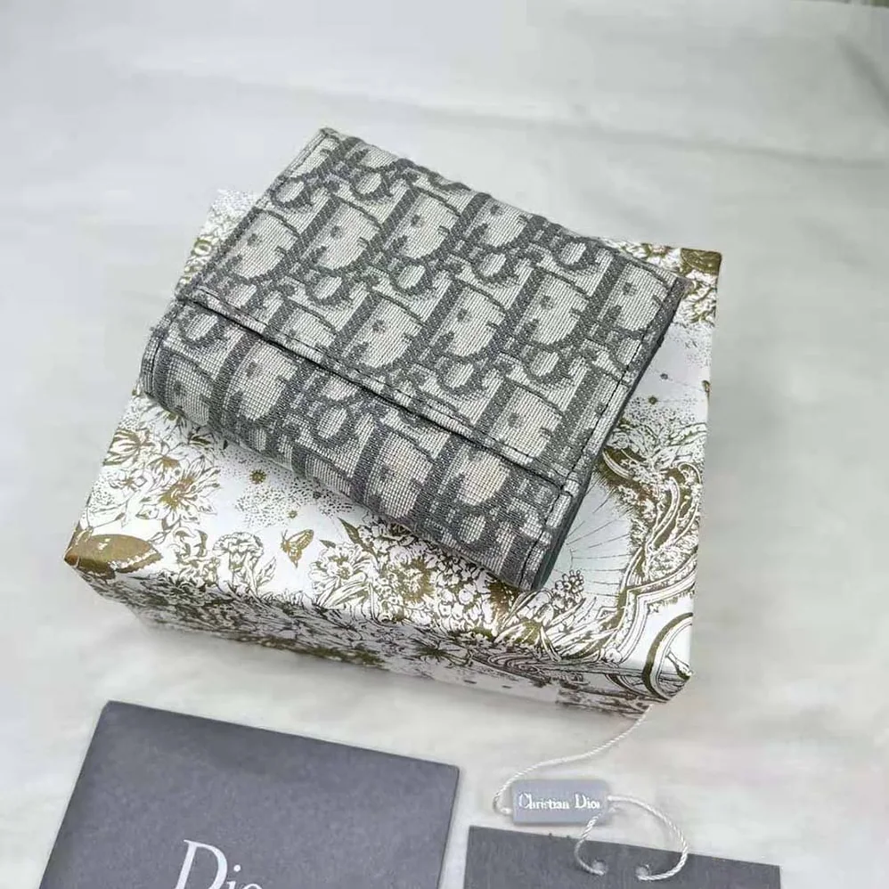 Dior Saddle Lotus Wallet Gray Dior Oblique Jacquard for Women Dior Saddle Lotus Wallet Gray Dior Oblique Jacquard for Women