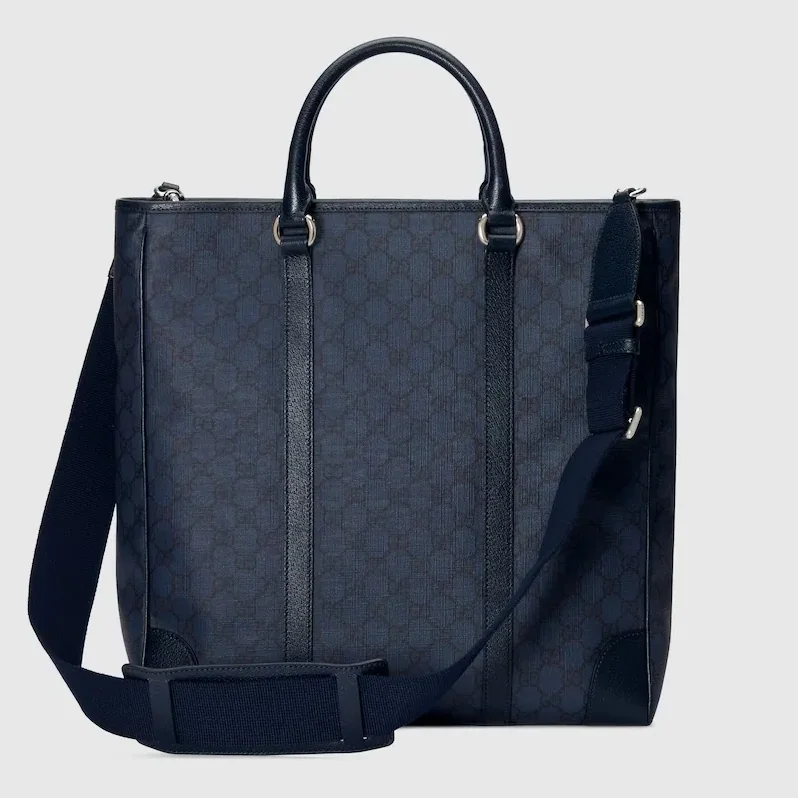 Gucci Ophidia Medium Tote Bag in Blue Palladium Hardware