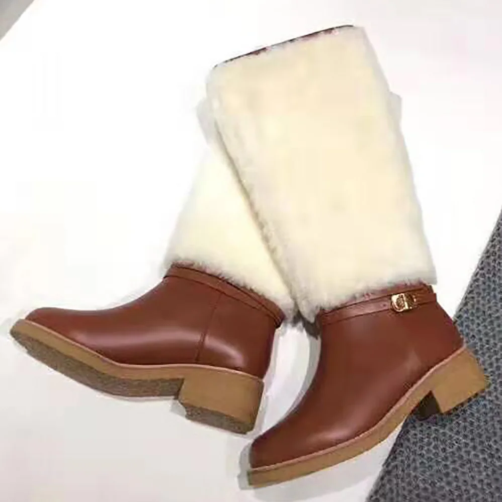 Dior D-Furious Boot Dark Tan Calfskin and Shearling for Women Dior D-Furious Boot Dark Tan Calfskin and Shearling for Women