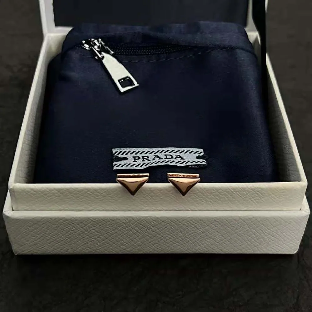 Prada Eternal Gold Nano Triangle Mono Earring in Pink Gold for Women Prada Eternal Gold Nano Triangle Mono Earring in Pink Gold for Women