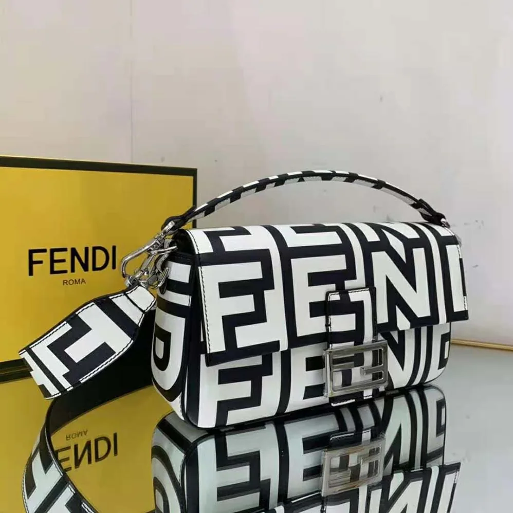 Fendi Baguette Two-Tone Leather Fendi Roma Capsule Bag for Women Fendi Baguette Two-Tone Leather Fendi Roma Capsule Bag for Women