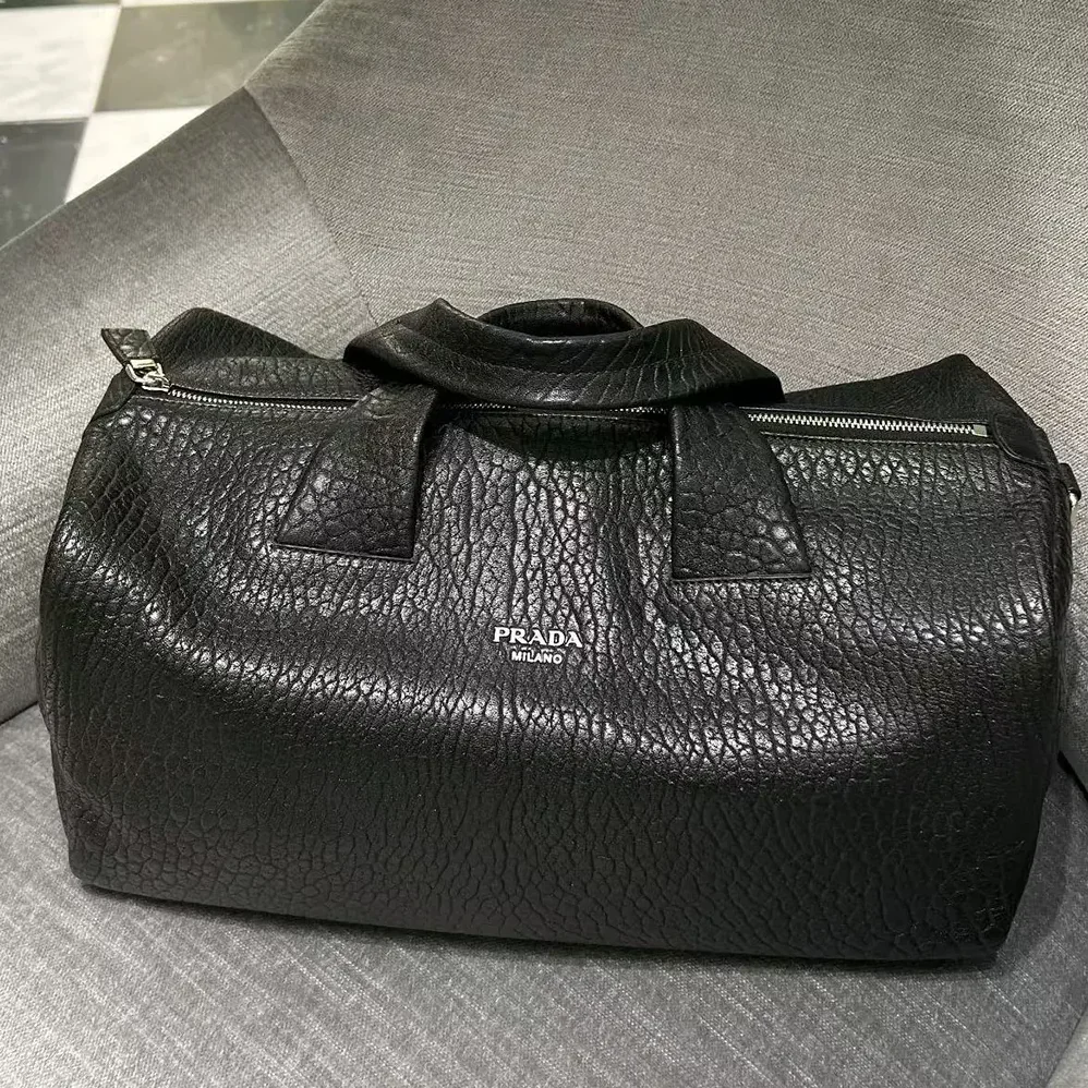 Prada Nappa Leather Duffle Bag for Unisex in Black