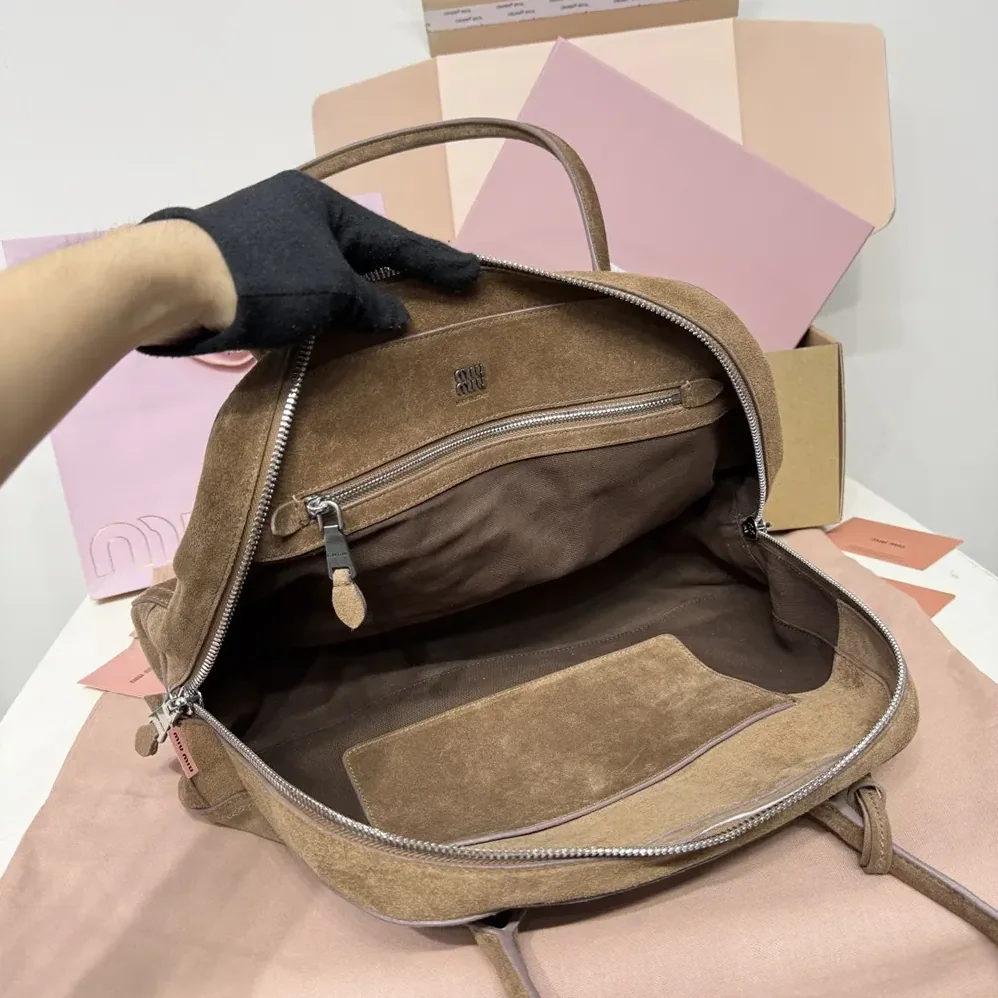 Miu Miu Vivant Suede Bag for Women in Cocoa Brown Miu Miu Vivant Suede Bag for Women in Cocoa Brown