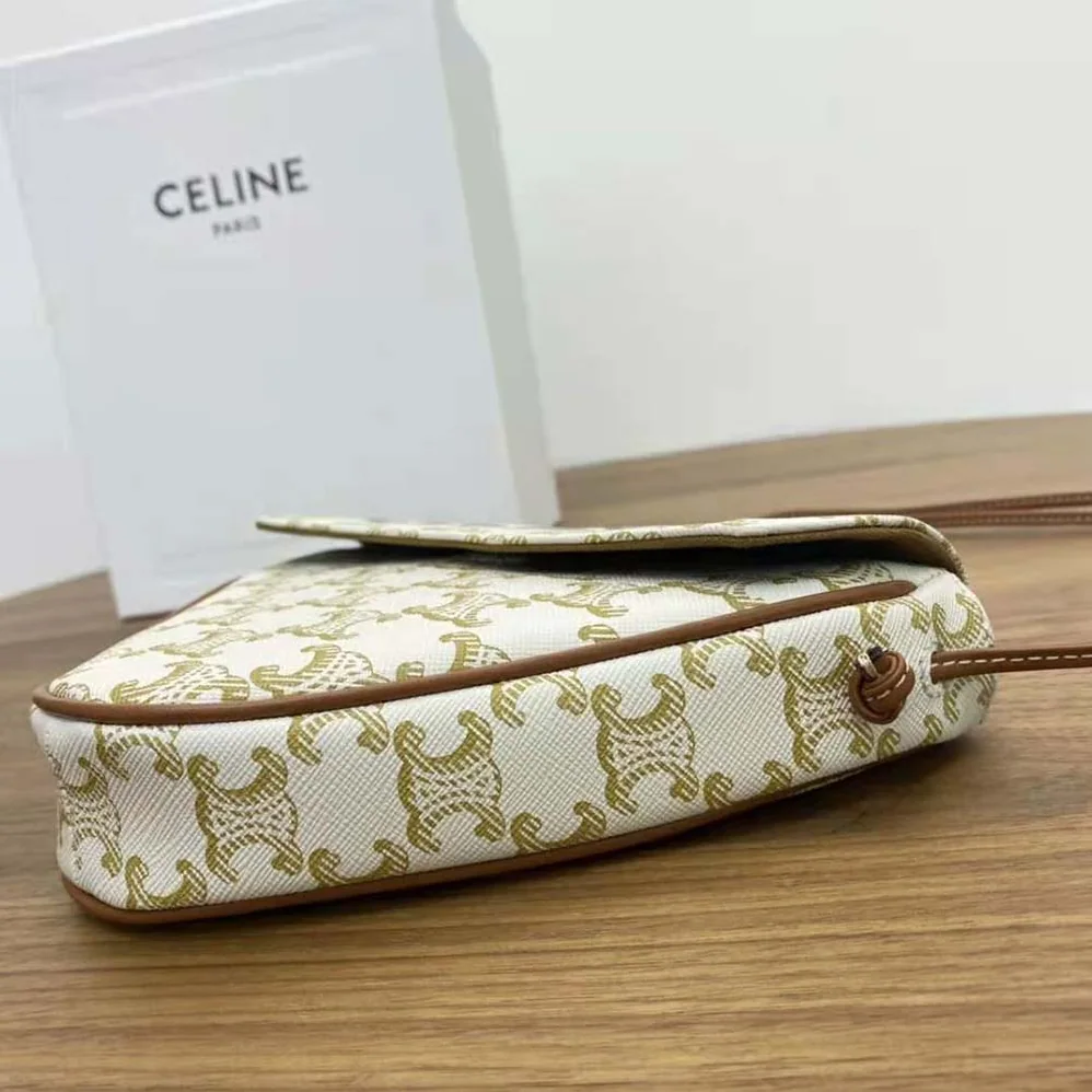 Celine Triangle Bag in Triomphe Canvas with Celine Print for Women Celine Triangle Bag in Triomphe Canvas with Celine Print for Women