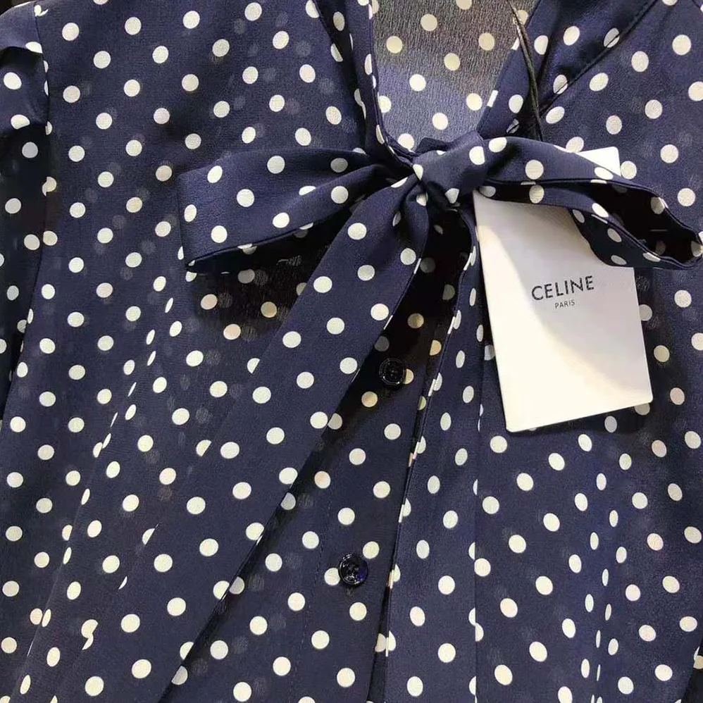 Celine Blouse with Bow in Crepe DE Chine for Women