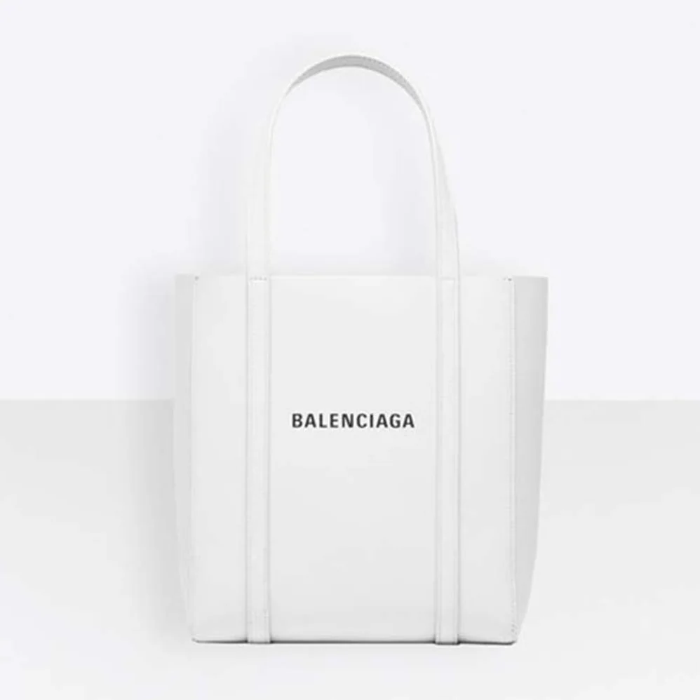 Balenciaga Everyday Tote XXS Calfskin Tote Thin Handles for Women in White