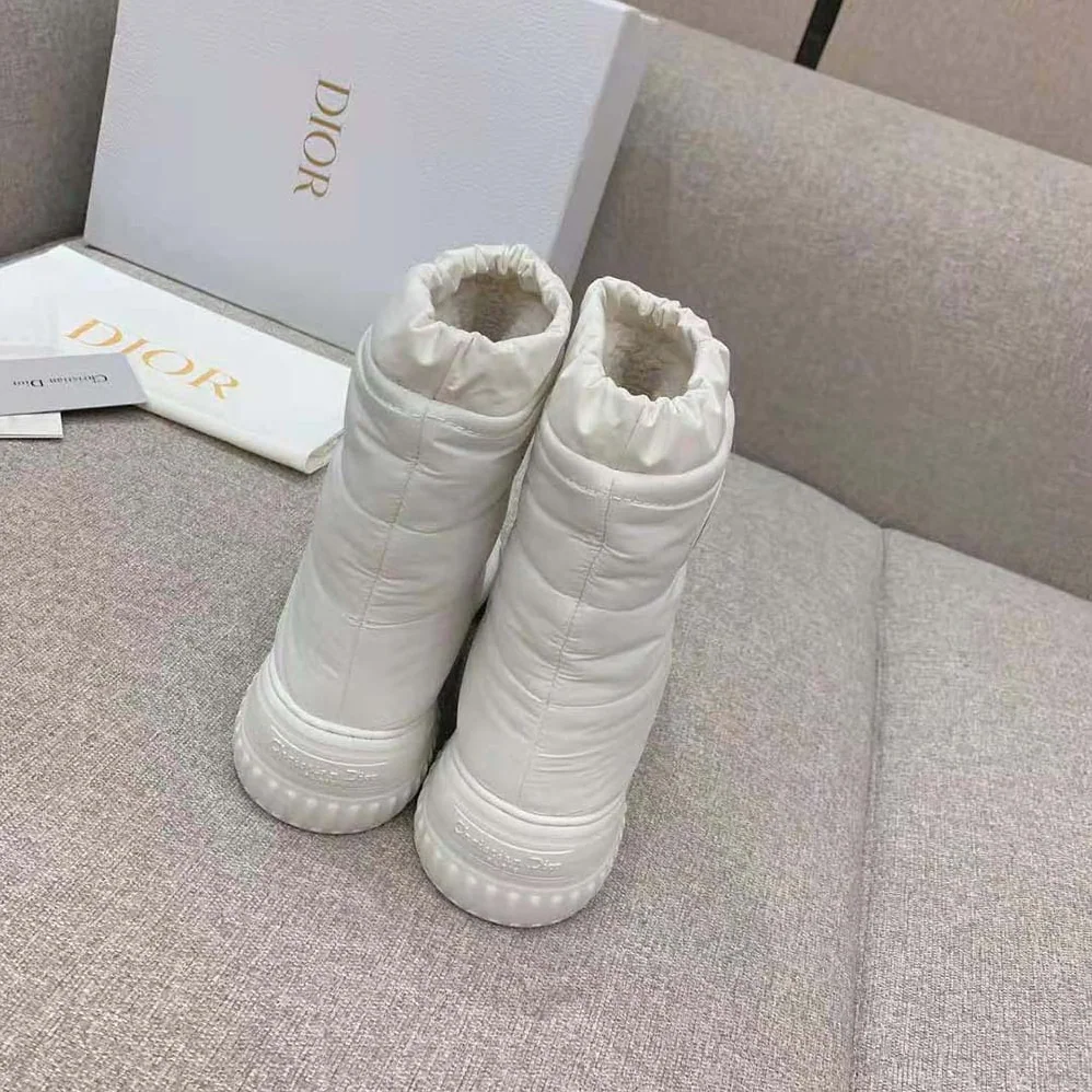 Dior Dior Frost Ankle Boot White Quilted Nylon and Shearling for Women