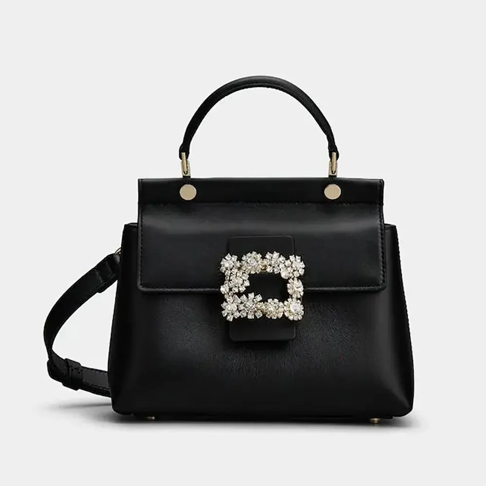 Roger Vivier Cabas Efflorescence Mini Bag in Leather for Women in Black