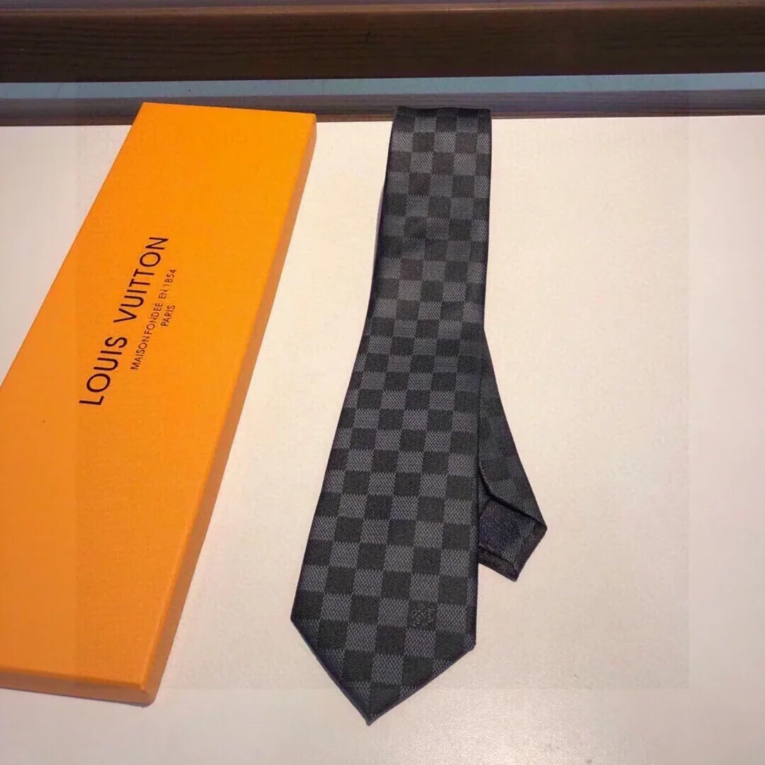 Louis Vuitton Damier Classique Tie Black LV for Men Louis Vuitton Damier Classique Tie Black LV for Men