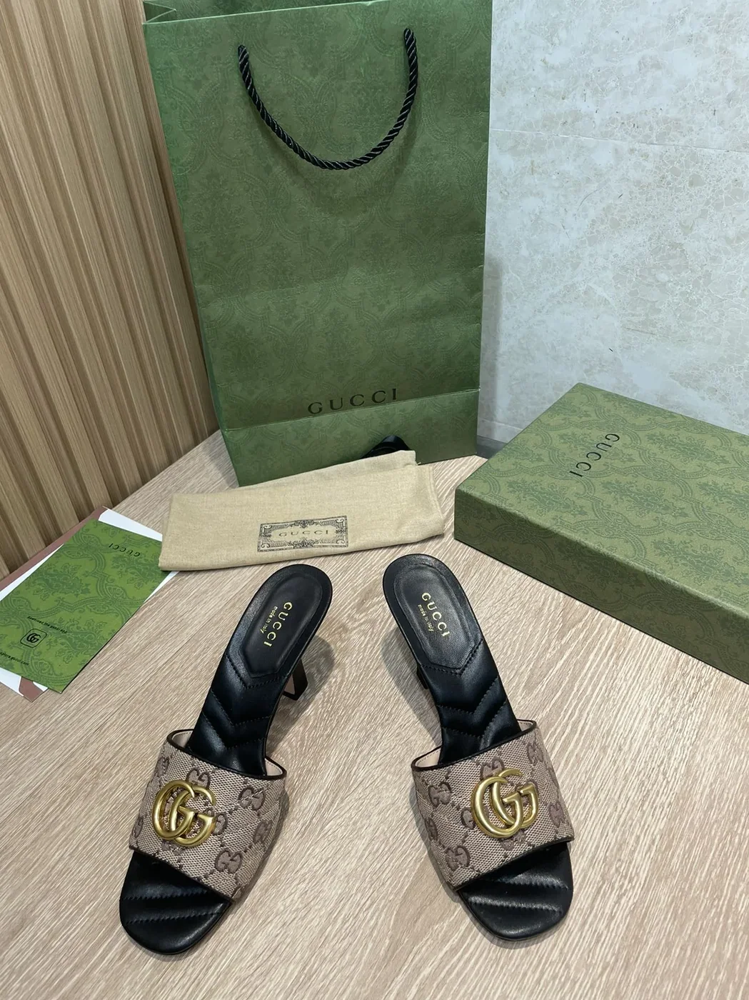 Gucci Double G Slide Sandal Chevron Matelasse Black GG Gucci Double G Slide Sandal Chevron Matelasse Black GG