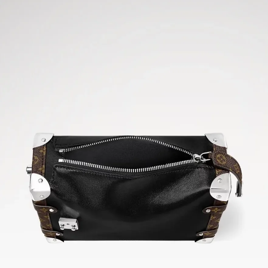 Louis Vuitton Side Trunk Vibe MM Shoulder Bag in Black Silver Hardware
