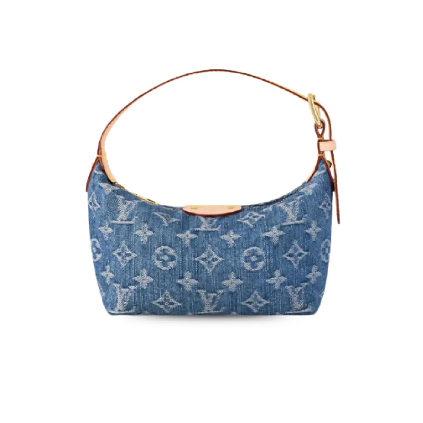 Louis Vuitton Hills Pochette Shoulder Bag in Blue Denim Gold Hardware
