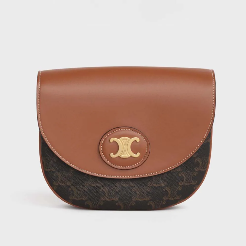 Celine Triomphe Saddle Bag in Triomphe Canvas for Women Celine Triomphe Saddle Bag in Triomphe Canvas for Women