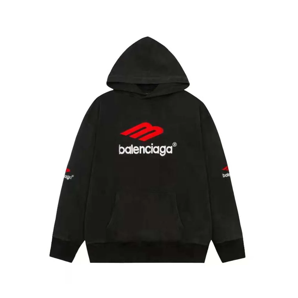 Balenciaga 3B Sports Icon Hoodie Oversized in Black for Women