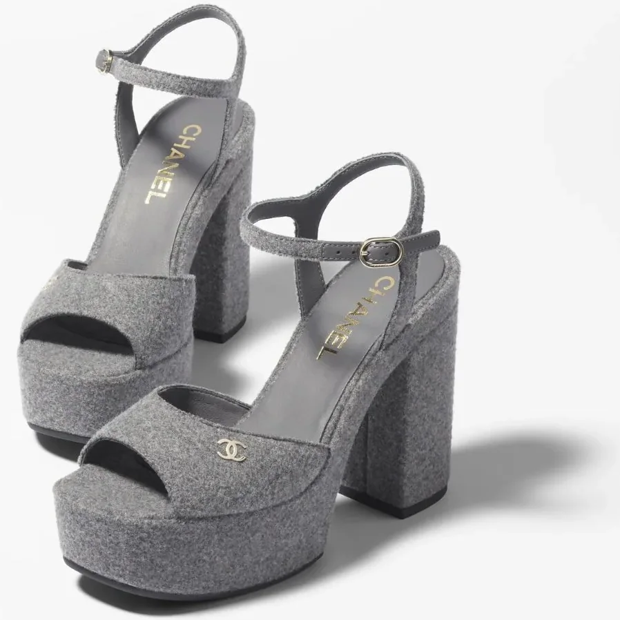 Chanel Sandals Gray