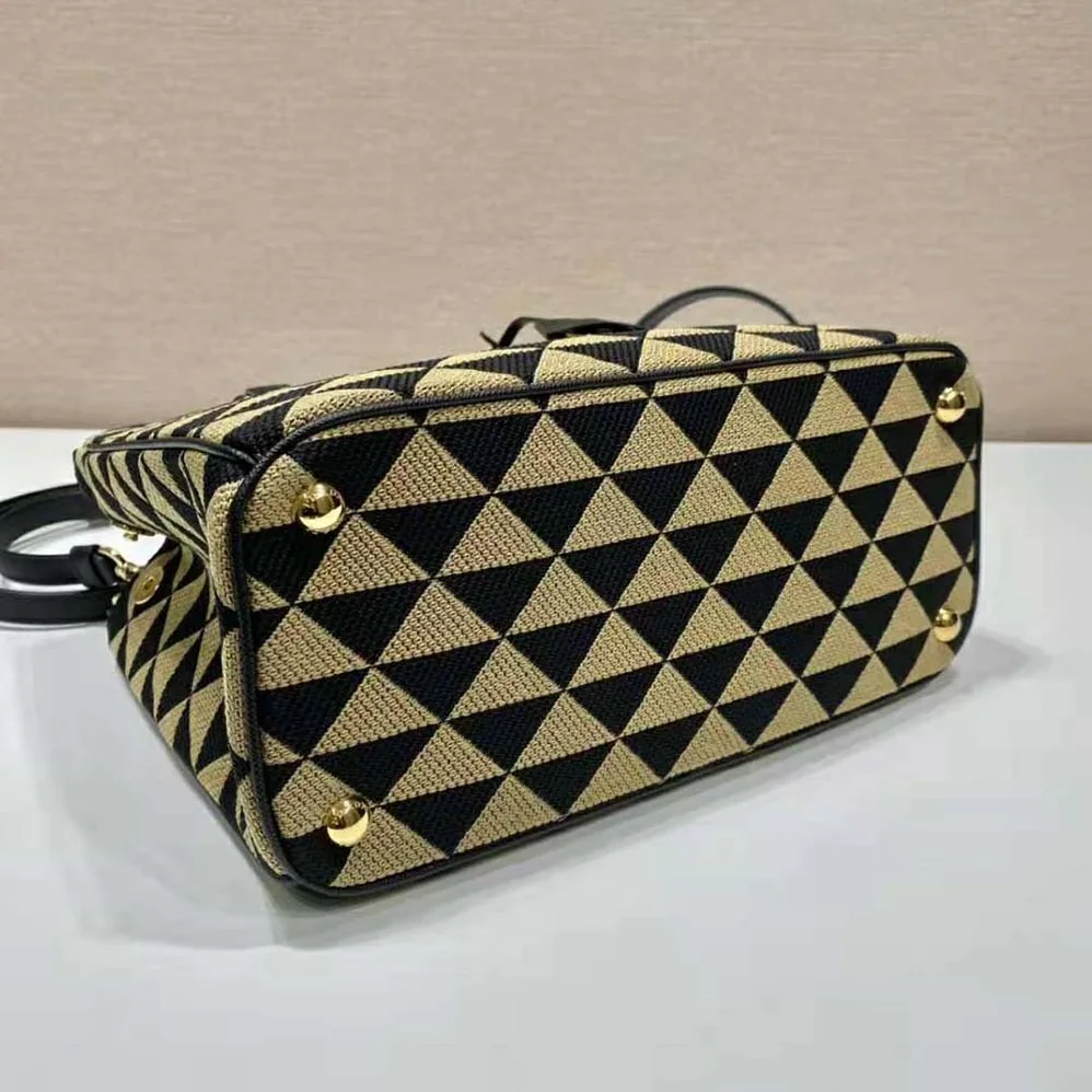 Prada Small Prada Galleria Jacquard Fabric Bag for Women in Brown Prada Small Prada Galleria Jacquard Fabric Bag for Women in Brown