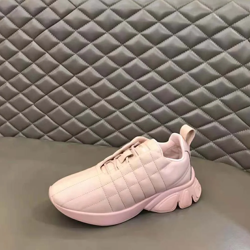 Burberry Quilted Leather Classic Sneakers for Unisex in Sandy Burberry Quilted Leather Classic Sneakers for Unisex in Sandy