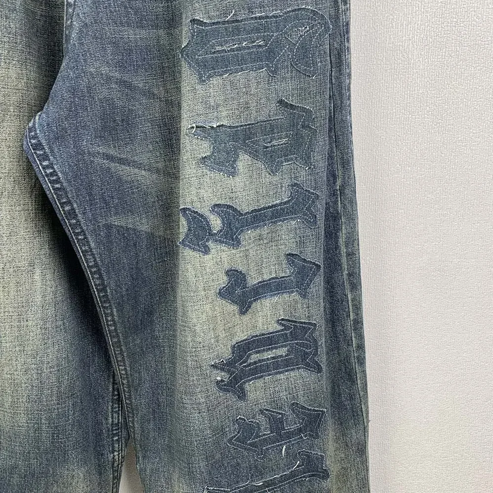 Balenciaga Minimal Baggy Pants In Dirty Grey And Light Blue Cotton Denim for Women Balenciaga Minimal Baggy Pants In Dirty Grey And Light Blue Cotton Denim for Women