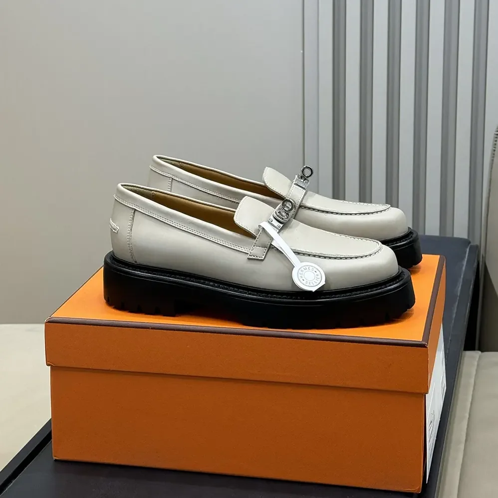 Hermes Icone Loafer in Calfskin for Women in Gray