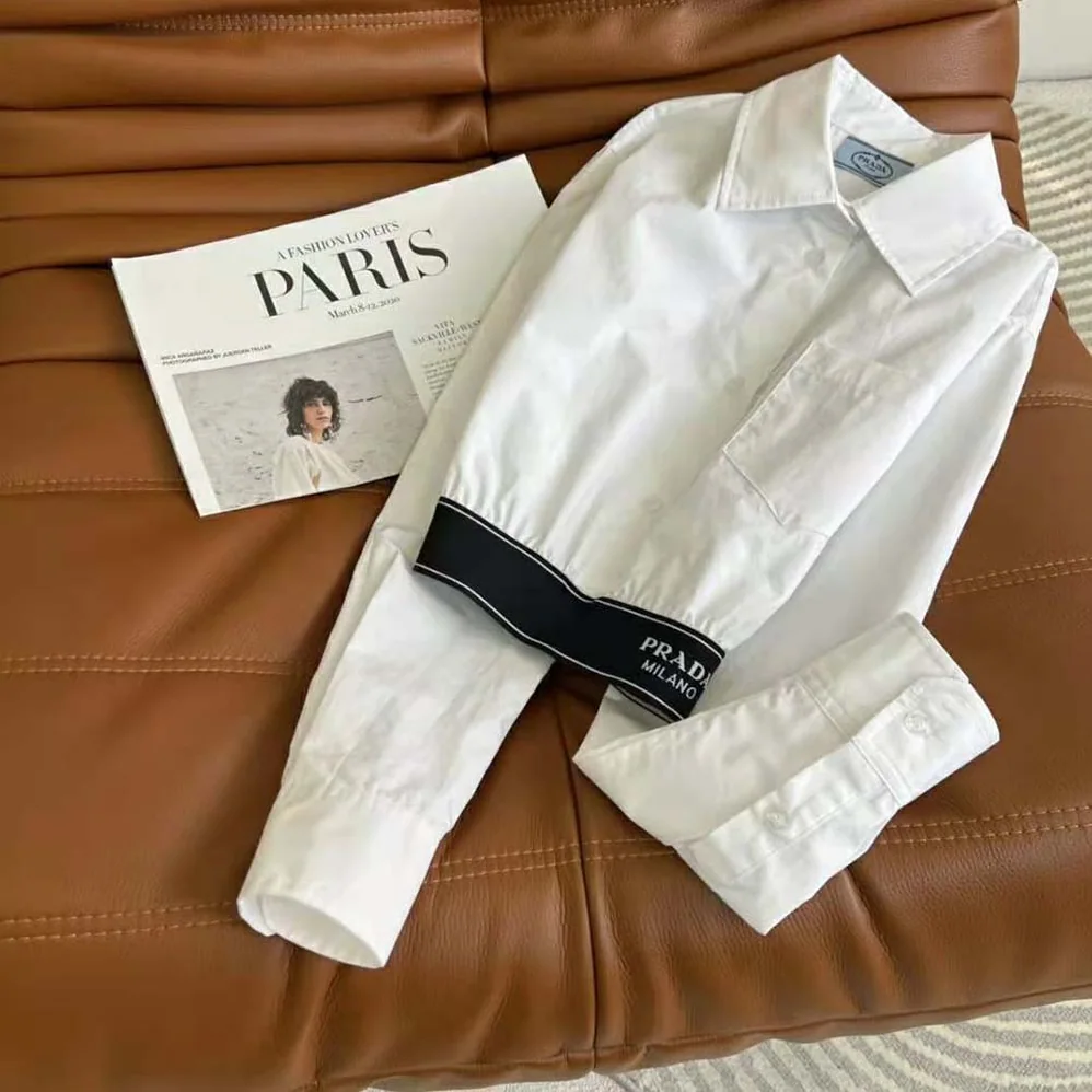 Prada Stretch Poplin Shirt with a Hybrid Design Reinvents for Women Prada Stretch Poplin Shirt with a Hybrid Design Reinvents for Women