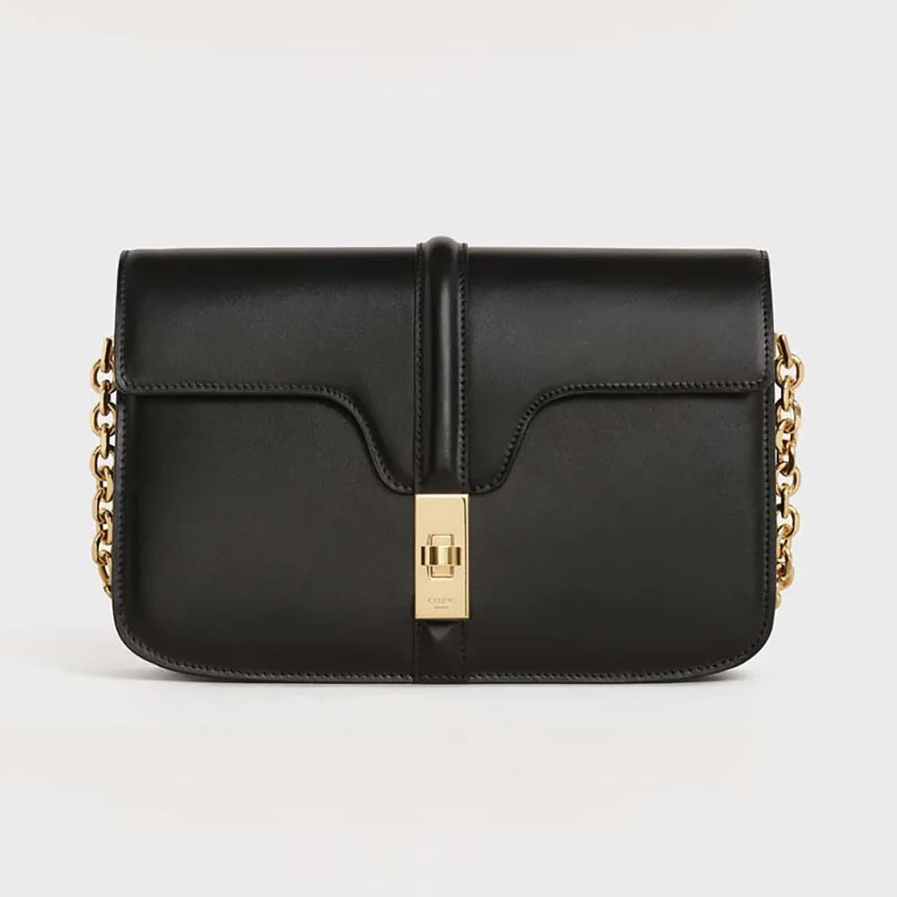 Celine Chain Bag 16 in Satinated Calfskin for Women in Black