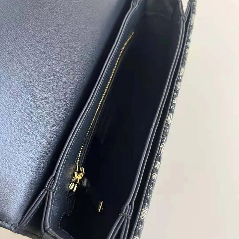 Dior CD Signature Bag with Strap Blue Dior Oblique Jacquard for Women