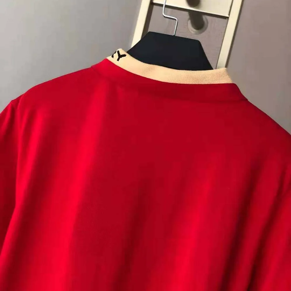 Burberry Logo Detail Cotton Pique Polo Shirt for Men in Red