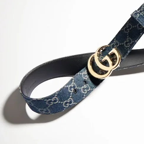 Gucci Marmont Wide Belt Dark Blue Denim Gucci Marmont Wide Belt Dark Blue Denim