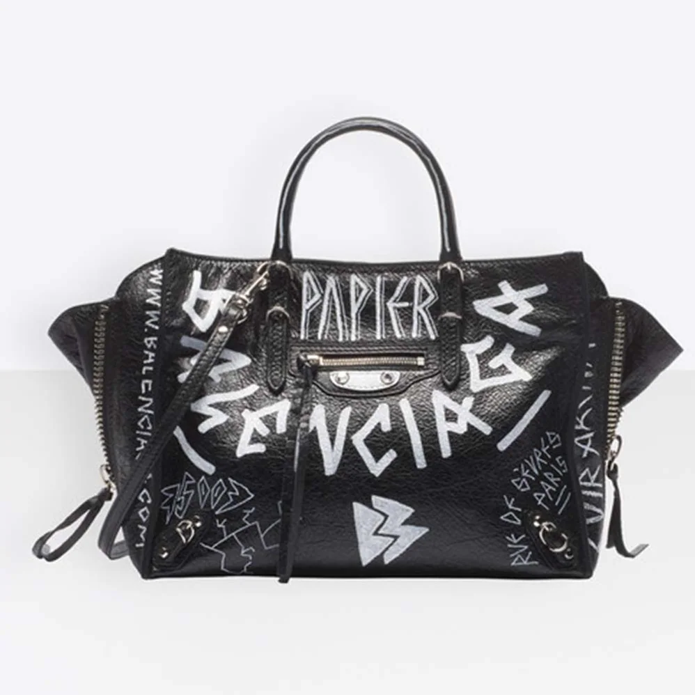 Balenciaga Papier A6 Zip Around Graffiti Crossbody Graffiti Print for Women