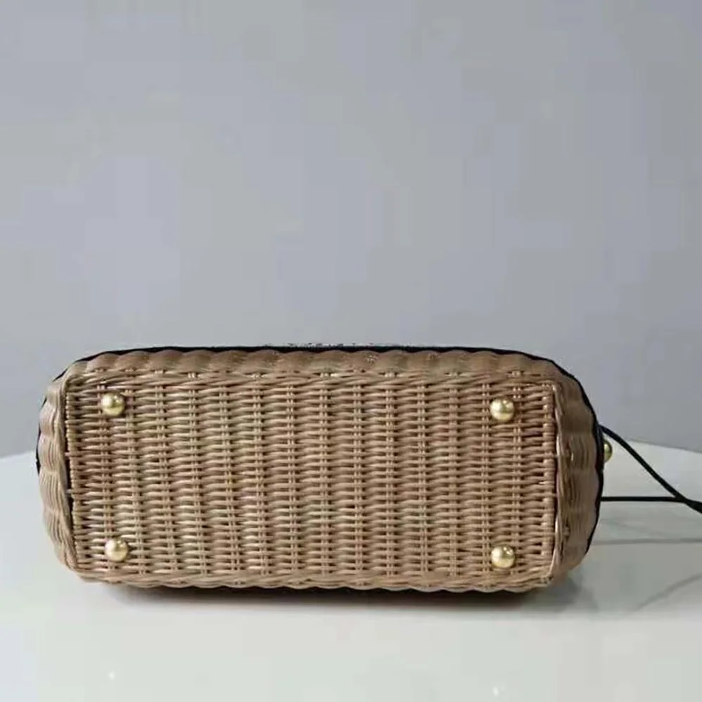 Dior Dior Wicker Basket Bag Blue Dior Oblique Jacquard and Natural Wicker for Women Dior Dior Wicker Basket Bag Blue Dior Oblique Jacquard and Natural Wicker for Women