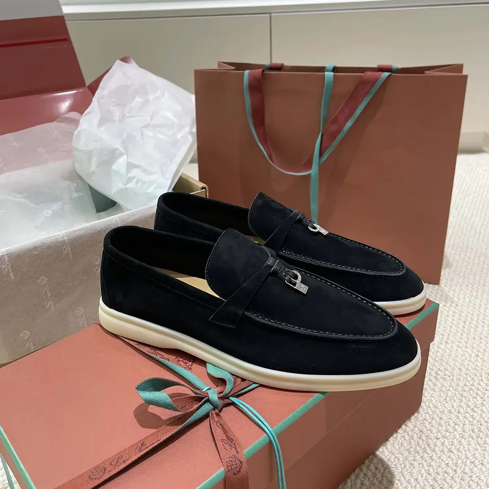 Loro Piana Summer Charms Walk Loafers for Unisex in Black