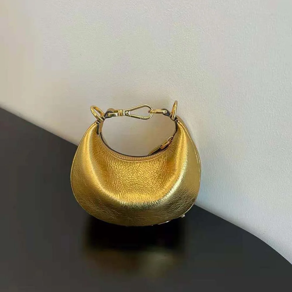 Fendi Nano Fendigraphy Gold Leather Charm for Women Fendi Nano Fendigraphy Gold Leather Charm for Women