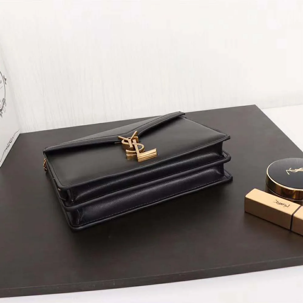 Saint Laurent YSL Cassandra Monogram Clasp Bag Smooth for Women in Black