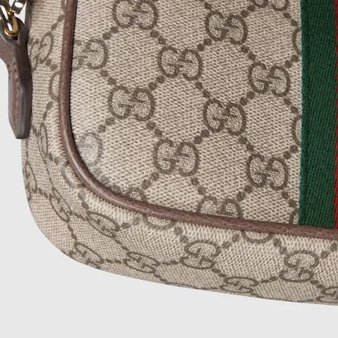 Gucci Ophidia Small Shoulder Bag / Beige And Dark Brown Light Gold Hardware