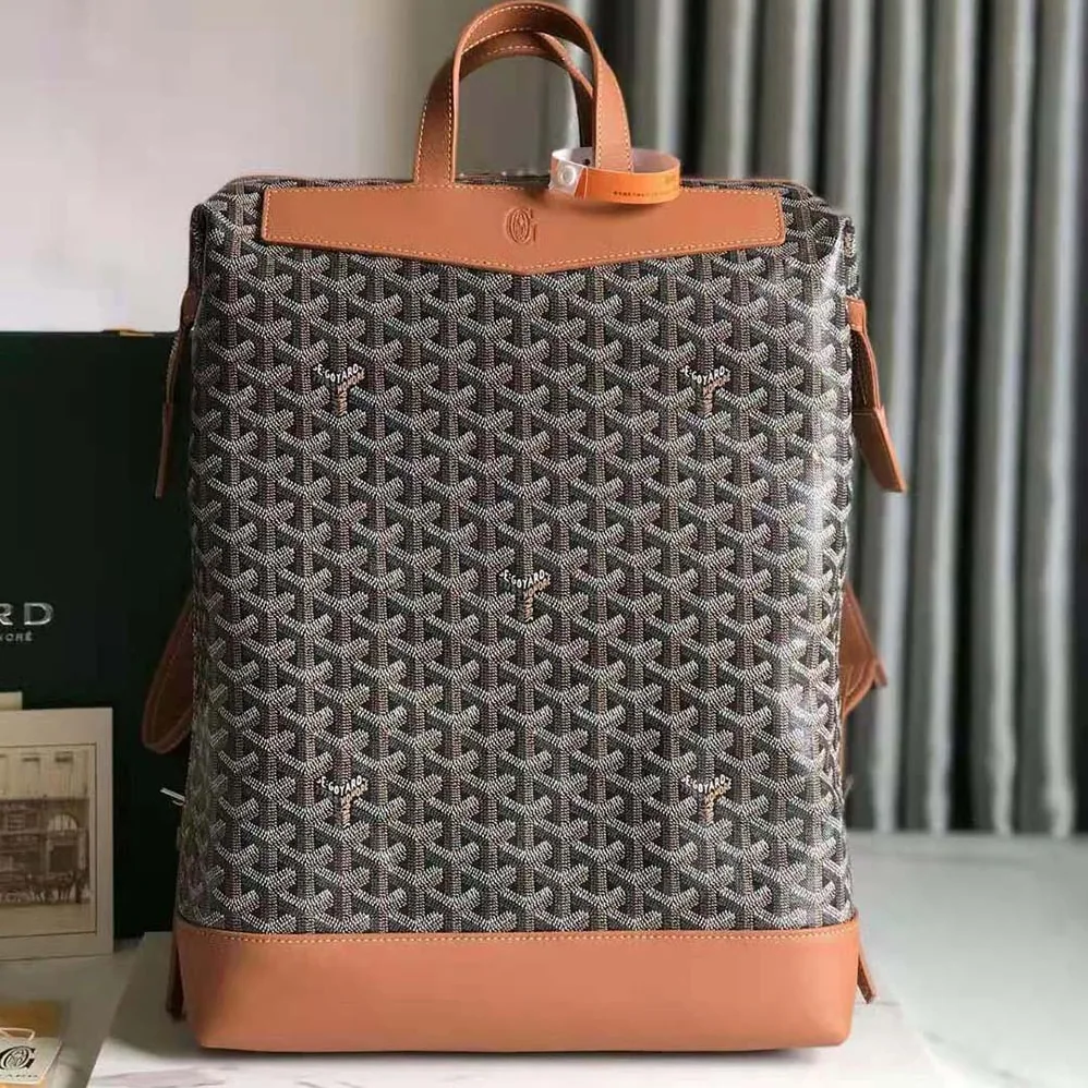 Goyard Sac A Dos Cisalpin in Goyardine Canvas & Chevroches Calfskin for Women in Brown Goyard Sac A Dos Cisalpin in Goyardine Canvas & Chevroches Calfskin for Women in Brown