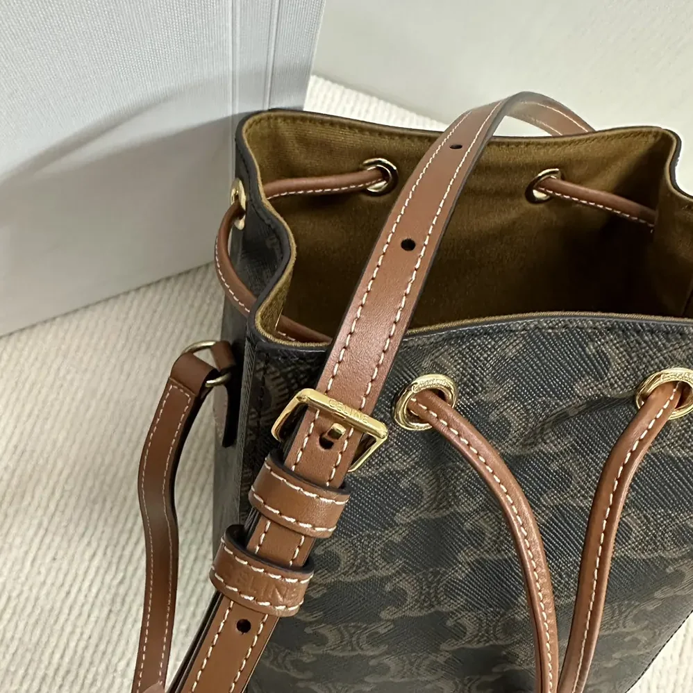 Celine Micro Sailor in Triomphe Canvas and Calfskin for Women in Brown