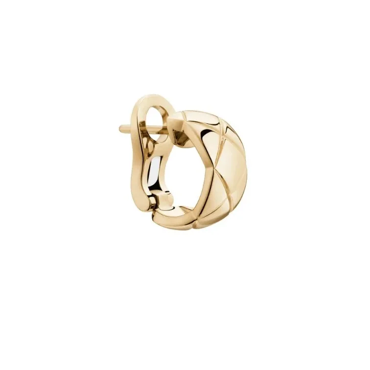 Chanel Coco Crush Earrings Beige Gold
