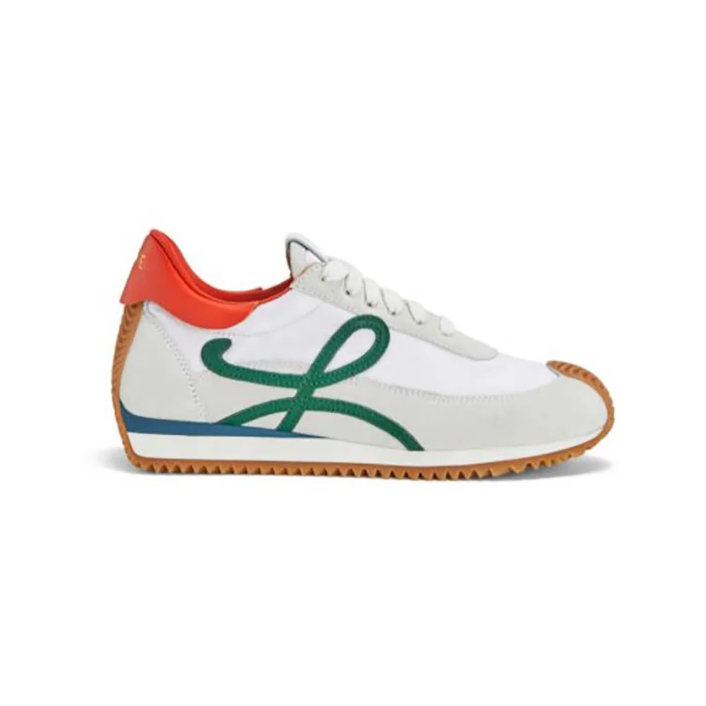 Loewe Flow Runner in Nylon and Calfskin for Women in Green Loewe Flow Runner in Nylon and Calfskin for Women in Green