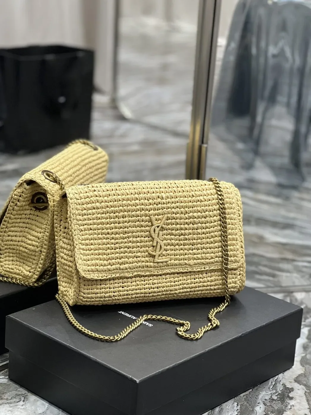 Saint Laurent Niki Medium Chain Bag Yellow